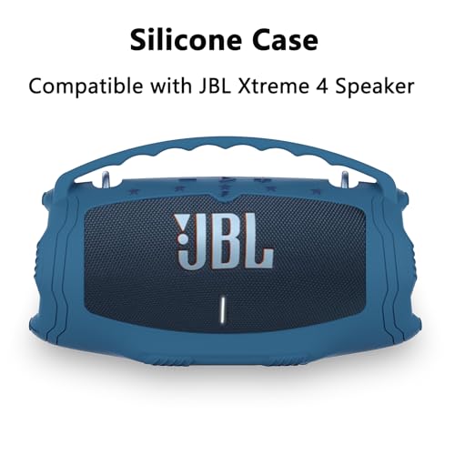 Silicone Cover Case for JBL Xtreme 4 Portable Bluetooth Speaker | Soft Skin Sleeve for JBL Xtreme 4 Protective Carrying Case with Handle, Shockproof and Anti-Scratch Cover (Blue) - color: Blue