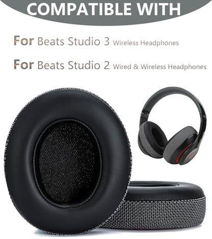 Replacement Ear Pads Compatible with Beats Studio 3.0 Wireless Black - color: Black + Woven