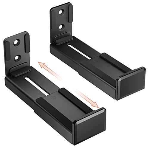 PUTORSEN Universal Soundbar Wall Mount, Dual Wall Mount Brackets for Most of Soundbars, Hold up to 33 lbs, Depth Adjustable 3.5”-6.1”, Black