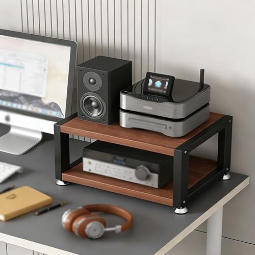 YLLFFLL Open Shelf Stereo Component Rack Stand Tabletop, 2 3 4 Tier Audio Racks and Av Media Cabinet with Footpad, Upright HiFi Cabinets and Stands Under Desk(#2,2 Layer) - color: #2, size: 2 layer