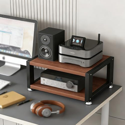 YLLFFLL Open Shelf Stereo Component Rack Stand Tabletop, 2 3 4 Tier Audio Racks and Av Media Cabinet with Footpad, Upright HiFi Cabinets and Stands Under Desk(#2,2 Layer) - color: #2, size: 2 layer