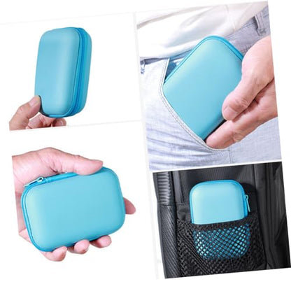 Vaguelly 2pcs Eva Storage Case for Headphones Data Cables Camera Zipper Pouch for Travel Organizing Compact Design Random