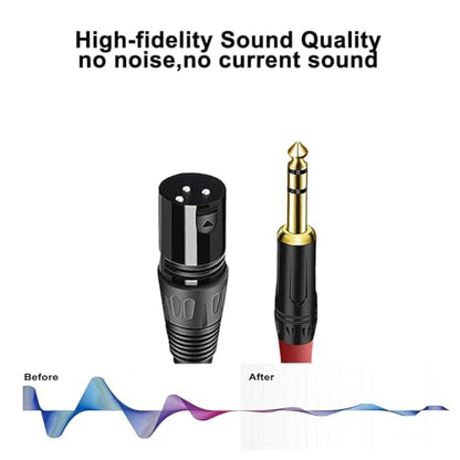 2-Pack 100 FT XLR Male to 1/4 Inch TRS Balanced Audio Cable - 3-Pin XLR to 6.35mm Stereo Adapter Cord for Microphone,Speaker, Mixer, Amplifier - size: 100 FT