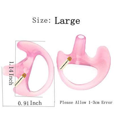 Lsgoodcare Replacement Earmold Earbud (Left and Right Ear) for Two Way Radio Acoustic Coil Tube Earpiece - Open Ear Insert Silicone Earmould Earbuds Pink Large, 10 Pairs, (Large, Pink) - color: Pink, size: large