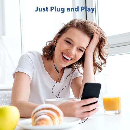 APETOO 3.5mm Wired Earbuds in-Ear Magnetic Headphones for School Chromebook | HiFi Stereo Noise Isolation Corded Aux Ear Buds with Mic Volume Control for iPhone 6/Galaxy A15 A14 Laptop PC Gaming Consoles