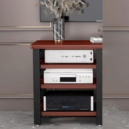 Display Shelf Stand, Small Shelf Stand, Media Stand, Rack Audio Tower Heavy Duty with Non-Slip Footpads 3 Colors 3 Sizes,Brown4 Layer - color: Brown, size: 4 layer