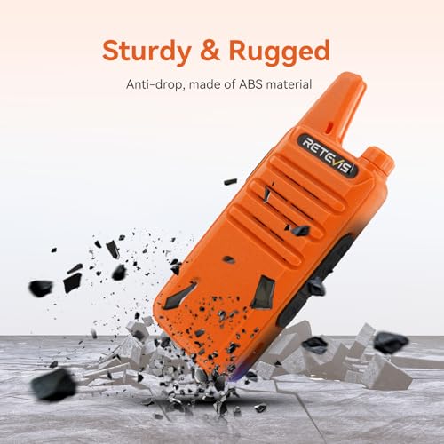 Retevis RT22 Walkie Talkies, Portable FRS Two Way Radio with Earpiece - color: Orange