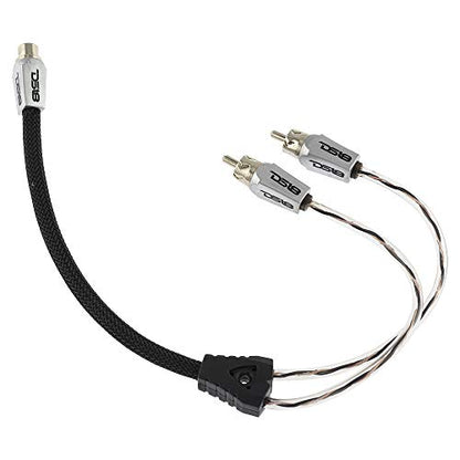 1 Female to 2 Male RCA Y Connector - 100% Copper OFC - Black & Red - Level 3 by HQRCA-1F2M - style: RCA - 1 x Female to 2 x Male (Black)