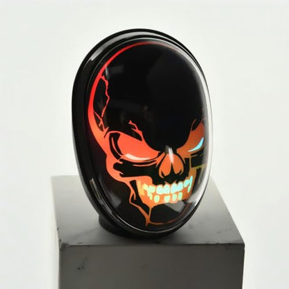 Halloween Ghost Bluetooth Speaker, Spooky Funny Skull Mini Speaker Wireless (Dark Black) - color: Dark Black