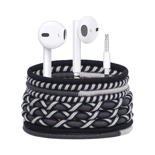 Wired in-Ear Headphones Colorful Braided Cable - 3.5mm Jack Built-in Mic, Adjustable Volume, Sweat & Dirt Resistant, Tangle-Free, Compatible with All 3.5mm Devices