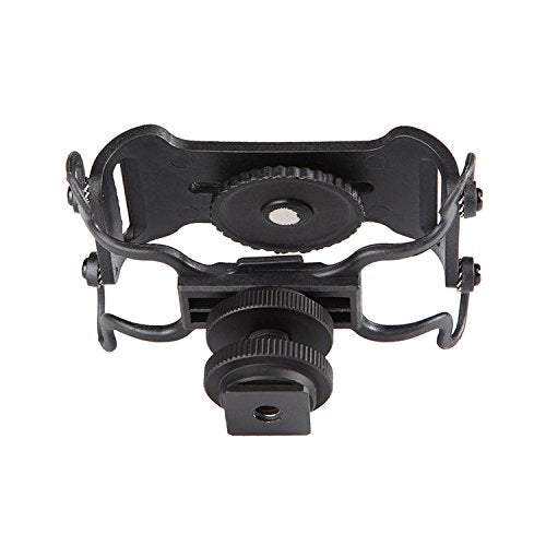 Shock Mount for Camera Recorder, BOYA BY-C10 Universal Microphone and Portable Recorder ShockMount - Fits The Zoom H4n, H5, H6, Tascam DR-40, DR-05, DR-07 with 1/4" Mounting Screw Vlog Blog Video
