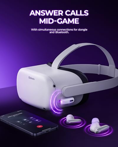 V2 Wireless Gaming Earbuds with 20ms Low Latency, 2.4GHz USB-C Dongle & Bluetooth 5.4 — Designed for Meta Quest 3S, Quest 3, Quest 2, PS5, PS4, PC, Switch, Steam Deck — Noise-Cancelling Mic