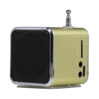 Mini Wireless Portable Bluetooth FM Radio Speaker MP3 Player,Green - color: Green