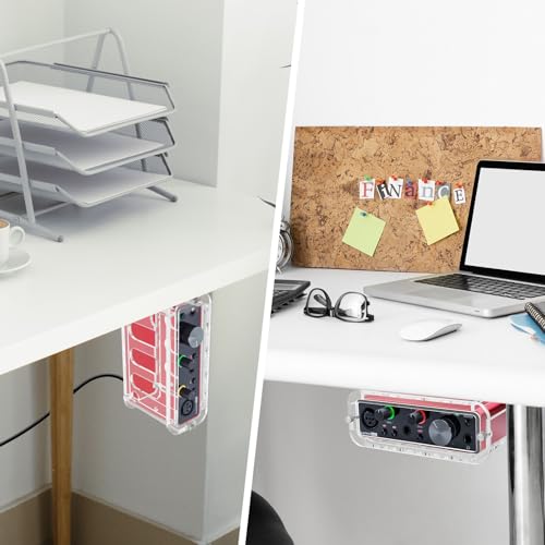 Under Desk Holder for Scarlett Solo 3rd Gen, Acrylic Under Desk Shelf Organizer Under Desk Mount Wall Mount Holder (Transparent) - color: Transparent