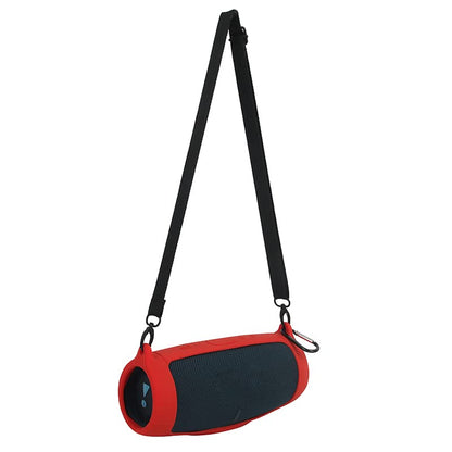 JB charge 5 Bluetooth Speaker Silicone protecitve Case protable, JB charge 5 Travel Carrying Case with Shoulder Strap and Carabiner (Orange) - color: Orange