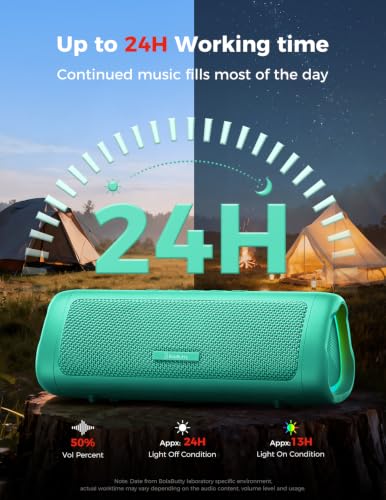 Bluetooth Speaker, 20W HD Sound, Portable Wireless, IPX5 Waterproof, Up to 24H Playtime, TWS Pairing, for Home/Party/Outdoor/Camping/Beach Essentials, Electronic Gadgets, Birthday Gift (Teal) - color: Teal