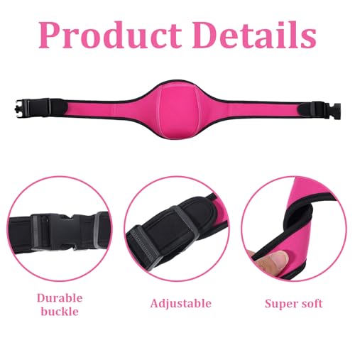 Microphone Belt Holder, Adjustable Mic Belt for Fitness Neoprene Sweat Absorbent Waistband Pouch Case for Fitness Instructor, Teacher, Speaker, Theatre (Rose Red)