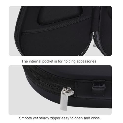 Hard EVA Carrying Case for Over Ear Headphones, PU Leather Protective Travel Storage Bag with Waterproof Shockproof Design, Black - color: Black