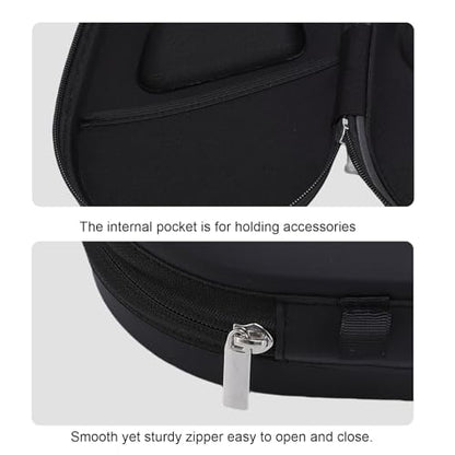 Hard EVA Carrying Case for Over Ear Headphones, PU Leather Protective Travel Storage Bag with Waterproof Shockproof Design, Black - color: Black