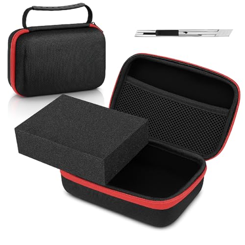 Relaxweex Hard Case with Foam, 7.8 X 6.3 X 3.5 Inch, Black and Red | EVA Waterproof Shockproof Case, Customizable Foam for Camera Electronics Instruments, Digital Products, with Knife - color: Black and Red, size: 7.8 x 6.3 x 3.5 inch