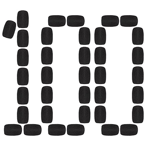Frienda 100 Pcs Headset Microphone Cover Foam for Lapel Mics