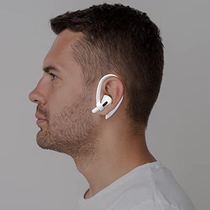 2 Pairs AirPods Ear Hooks for AirPods Pro 2 Pro, 4 3 2 1, White | Upgraded Anti Slip Sports Clip Hooks - color: White