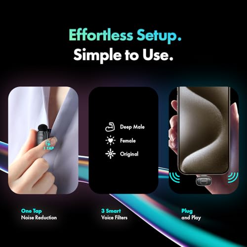 Movo NanoMic Dual USB-C Wireless Microphone for iPhone 15/16/17 and Up, Android, iPad Pro & Laptops – Wireless Lavalier Mic for USB-C Smartphones & Devices, Great for Vlogging & TikTok