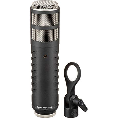 Rode PSA1+ Pro Studio Boomarm for Podcasting and Streaming with Rode Procaster Broadcast Dynamic Vocal Microphone, Professional Grade XLR Cable and StreamEye Polishing Cloth