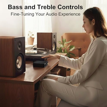 AS-33 Bluetooth Stereo Amplifier, 2 Channel Home Audio Component Amplifiers for Passive Speakers, Mini Class D Amp Audio Receiver Max 600W for Indoor, Outdoor, Garage, Ceiling, Bookshelf Speaker