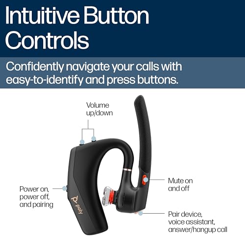 Poly Voyager Legend 50 - Bluetooth Headset - Wireless Headset with Mic - Four Noise-Canceling Mics, AI Noise Block & WindSmart Technology - Connectivity & Smart Call Controls - All-Day Comfort - style: Legend 50