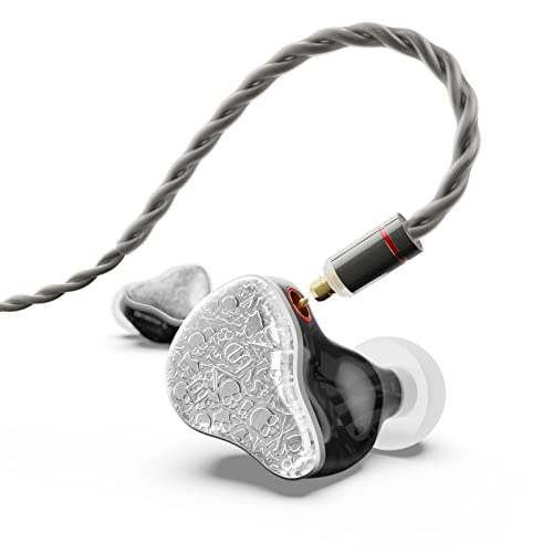 BASN Bmaster5 in Ear Monitor,5 Driver Noise Isolation IEM Headphone(Silver) | HiFi Wired IEM Earphone for Musician Drummer Bassist,10mm DLC Diaphragm,4 Balanced Armatures, Pentaconn Connector OFC Cable - color: Silver