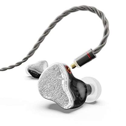 BASN Bmaster5 in Ear Monitor,5 Driver Noise Isolation IEM Headphone(Silver) | HiFi Wired IEM Earphone for Musician Drummer Bassist,10mm DLC Diaphragm,4 Balanced Armatures, Pentaconn Connector OFC Cable - color: Silver