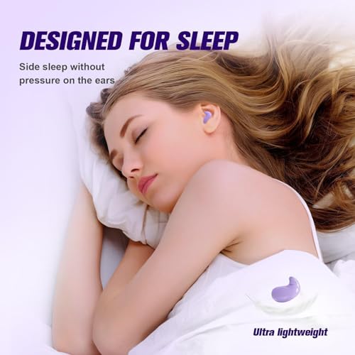 Xmenha Purple Sleep Hidden Headphones Wireless Invisible Earbuds for Sleeping Sleep Tiny Earbuds for Side Sleepers Headphone to Sleep in Tiny Smallest Invisible Earbuds Earphones for Sleeping - color: Purple
