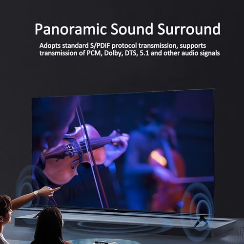 Optical Audio Cable 10 feet, Digital Optical Audio Cable Ultra Thin Cord, Toslink SPDIF Fiber Optic Cable Compatible with TV Sound Bar Home Theater PS4 Xbox Samsung Vizio - size: 10ft