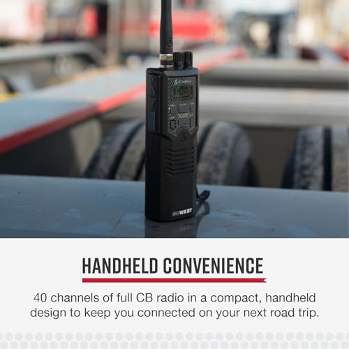 Cobra HH50WXST Handheld CB Radio - Emergency Radio with Access to Full 40 Channels and NOAA Alerts, Earphone Jack, 4 Watt Power Output, Noise Reduction and Dual Channel Monitoring, Black | Emergency Radio with Access to Full 40 Channels and NOAA Alerts, N