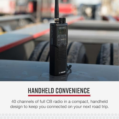 Cobra HHRT50 Road Trip CB Radio - 2-Way Handheld Emergency Radio with Access to Full 40 Channels & NOAA Alerts, Rooftop Magnet Mount Antenna and Omni-Directional Microphone, Black, 6.3" x 2" x 1.75" | 2-Way Handheld Emergency Radio with Access to Full 40