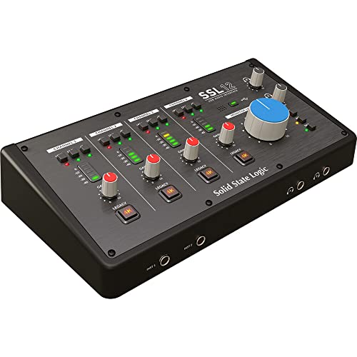 Solid State Logic SSL 12 12-In and 8-Out USB Audio Interface | Studio-Quality Audio for Professional Recording and Mixing