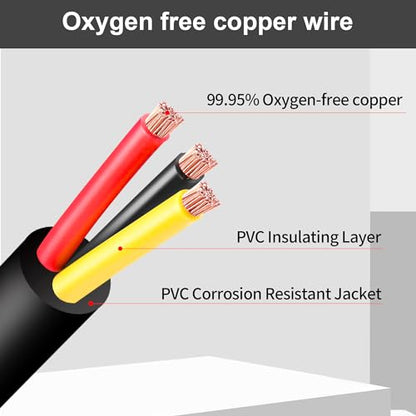 12 Gauge Wire 3 Conductor,12 AWG Electrical Wire Stranded PVC Cord Oxygen-Free Copper Cable,50FT 3 Core Pure Copper Flexible Cable Wire for LED Lamp Lighting Strips Automotive (12AWG-3C, 50FT)… - size: 50FT, style: 12AWG-3C