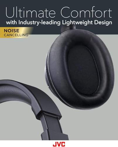 JVC Over Ear Wireless Active Noise Cancelling Headphones - Bluetooth 5.3 - Ambient Mode, 3 Audio Modes, Soft Comfort Pads, 35 Hr Battery, Foldable & Lightweight – Mic- Travel & All-Day Wear - HA-S75N - style: Active Noise Cancelling