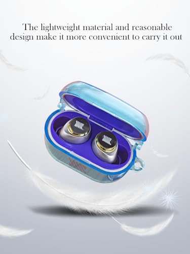 Case for AVIOT TE-V1R-HEN hololive English -Myth- Collaboration Wireless Earbuds,Soft Protective,Shockproof,BOVUGAC Silicone Case Cover with Keychain & Cleaning Kit & Lanyard-Blue - color: Blue