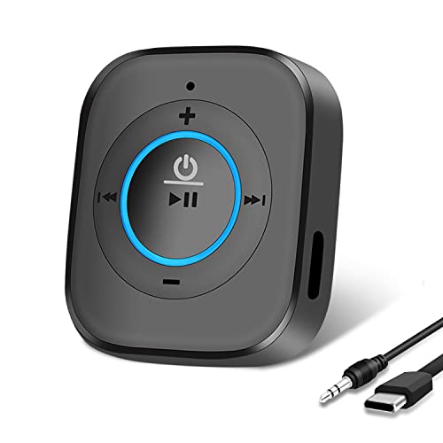 iDIGMALL Bluetooth 5.4 Receiver, AUX Wireless Audio Adapter for Car Speaker | Built-in Noise Cancelling Mic for Hands-Free Calls, 3.5mm AUX for Home Stereo Wired Headphones, 20Hrs Playtime, Multi-Point - color: J207