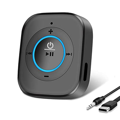 iDIGMALL Bluetooth 5.4 Receiver, AUX Wireless Audio Adapter for Car Speaker | Built-in Noise Cancelling Mic for Hands-Free Calls, 3.5mm AUX for Home Stereo Wired Headphones, 20Hrs Playtime, Multi-Point - color: J207