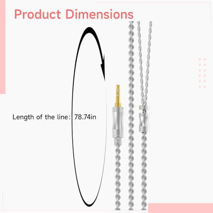 2 Pcs in-Ear Monitor Headphones, Pink Wired HiFi Gaming Earbuds with Mic, 6.56 ft 2 m Cable, Over Ear Design for Musicians, Audiophile Earphones for Women, PC, Cell Phones