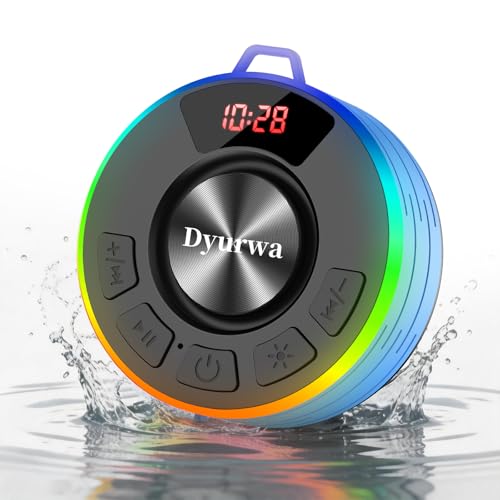 Bluetooth Shower Speaker, IPX7 Waterproof Shower Speaker Loud Clear Sound with Suction Cup, Digital Display/RGB Lights, Built-in Mic, 10H Playtime, Bathroom Speaker for Outdoor/Pool/Beach/Party/Gift. - color: A-Light Blue