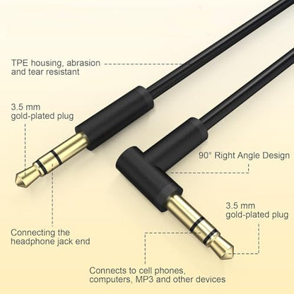 Solo3 Cord Coiled Audio Cable Replacement Compatible with Dre Beats Solo3 Solo4 Studio3 Wireless Noise Cancelling Headphones, 3.5mm(1/8") Extension Wire for iPhone PS5 Xbox One