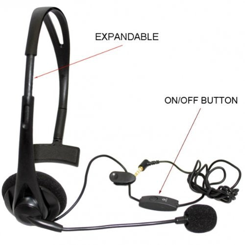 Over-The-Head 3.5mm Hands-Free Mono Headset Wired Headphone with Boom Microphone for Verizon Samsung Continuum i400, Verizon Samsung Illusion, Verizon Samsung Stratosphere, Verizon Samsung Rogue U960