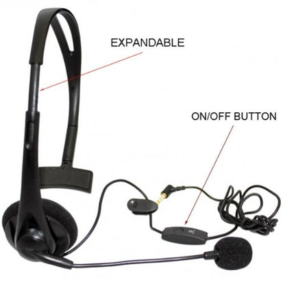 Over-The-Head 3.5mm Hands-Free Mono Headset Wired Headphone with Boom Microphone for Verizon Samsung Continuum i400, Verizon Samsung Illusion, Verizon Samsung Stratosphere, Verizon Samsung Rogue U960