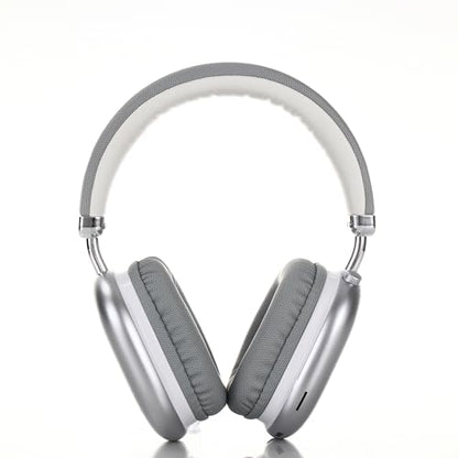 BT1638 Over-Ear Wireless Headphones, Premium Padded Headband, Champagne USB-C Charging, Bluetooth Headphones， Long Endurance Flight of up to 40 Hours，Fashionable and Colorful (Silver) - color: Silver