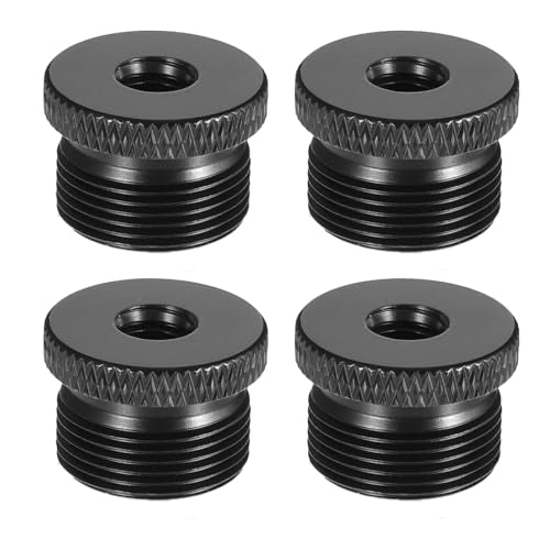 4 Pcs Mic Stand Adapter 1/4 Female to 5/8 Male Screw Adapter Thread，Aluminum Alloy Screw Adapter for Microphone Mount to Camera Tripod