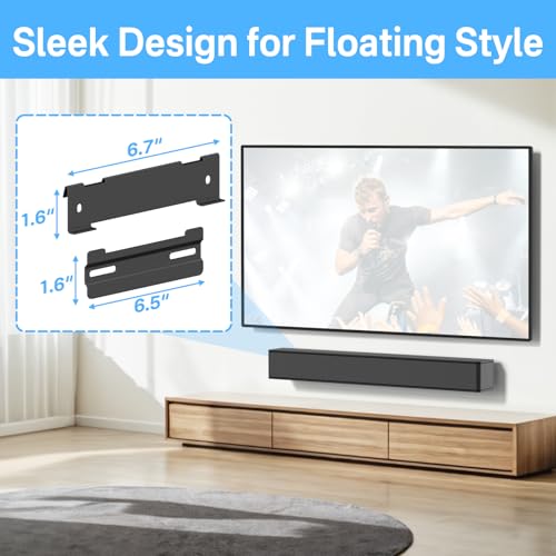 tiebutie WB-120 Wall Mount Kit for Bose Solo 5 Soundbar Wall Mount-Sound bar Mount Under TV for Bose CineMate 120 SoundTouch 120 Solo Soundbar Series II with Mounting Hardware Screw and Wall Anchors